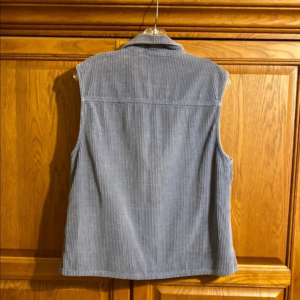Nordstrom Blue Sleeveless Corduroy Vest With Stand-Up Collar View 5